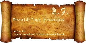 Mozolányi Fruzsina névjegykártya